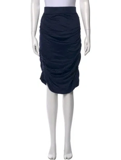 Pre-owned Zero + Maria Cornejo Pleated Accents Knee-length Skirt In Blue