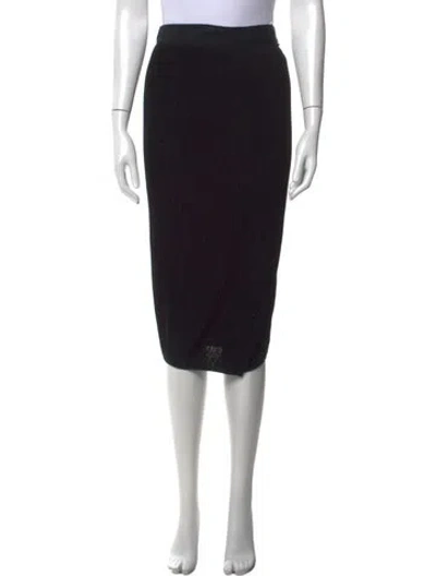 Pre-owned Zero + Maria Cornejo Pleated Accents Midi Length Skirt In Black