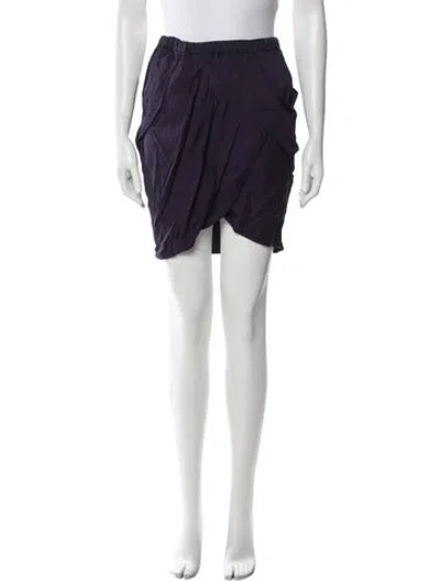 Pre-owned Zero + Maria Cornejo Pleated Accents Mini Skirt In Blue