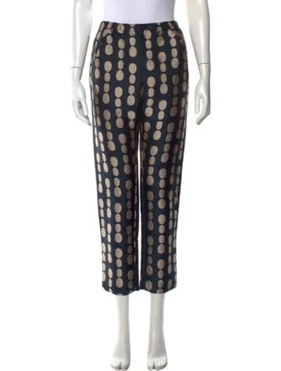 Pre-owned Zero + Maria Cornejo Polka Dot Print Wide Leg Pants In Blue