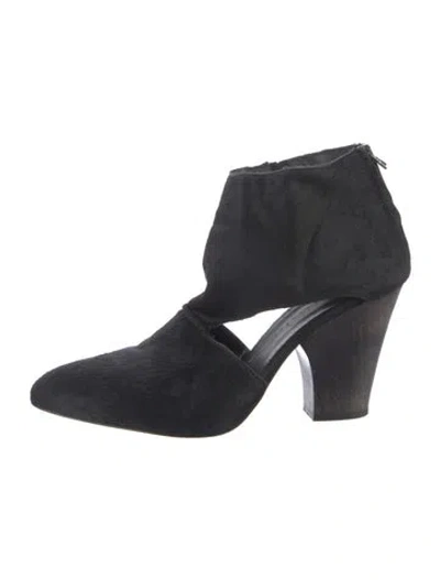 Pre-owned Zero + Maria Cornejo Ponyhair Pumps In Blue