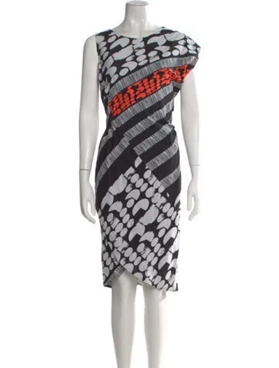 Pre-owned Zero + Maria Cornejo Printed Knee-length Dress In Black
