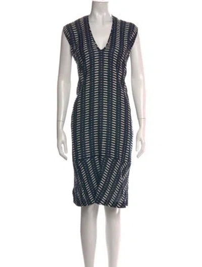 Pre-owned Zero + Maria Cornejo Printed Knee-length Dress In Blue