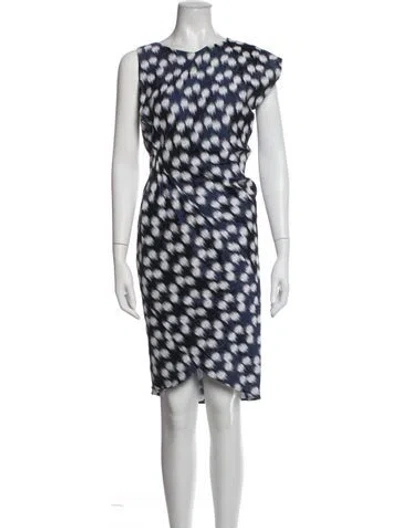 Pre-owned Zero + Maria Cornejo Printed Knee-length Dress In Blue/white