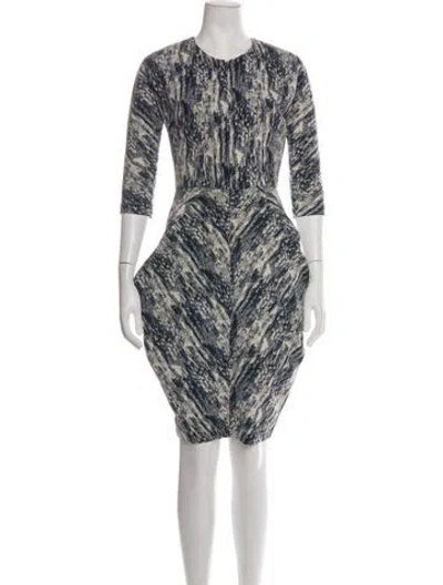 Pre-owned Zero + Maria Cornejo Printed Knee-length Dress In Neutrals