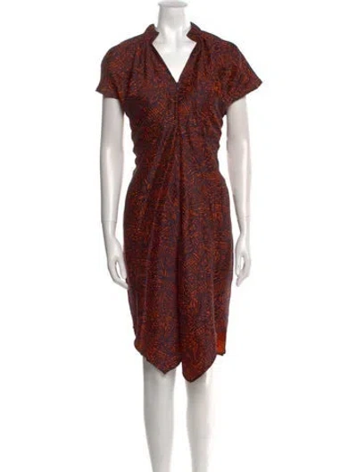 Pre-owned Zero + Maria Cornejo Printed Knee-length Dress In Orange