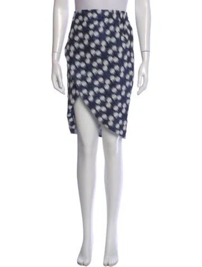 Pre-owned Zero + Maria Cornejo Printed Knee-length Skirt In Blue