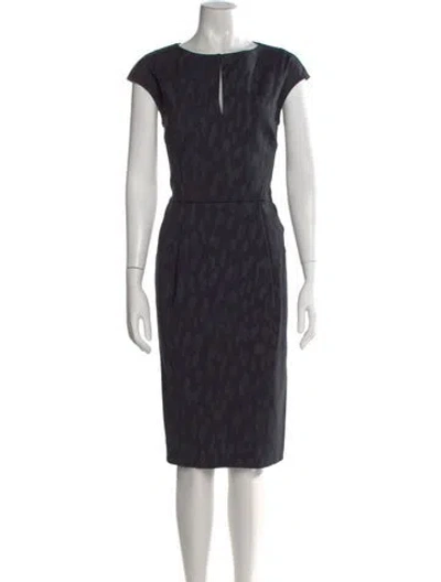 Pre-owned Zero + Maria Cornejo Printed Long Dress In Black