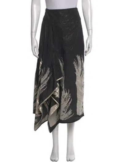 Pre-owned Zero + Maria Cornejo Printed Long Skirt In Black