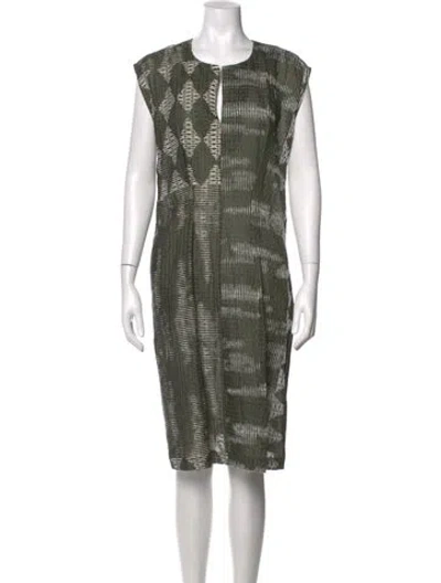 Pre-owned Zero + Maria Cornejo Printed Midi Length Dress In Green