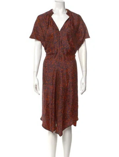 Pre-owned Zero + Maria Cornejo Printed Midi Length Dress In Multi