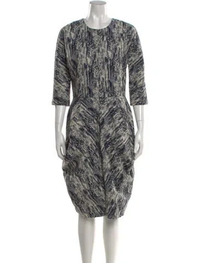 Pre-owned Zero + Maria Cornejo Printed Midi Length Dress In Neutral