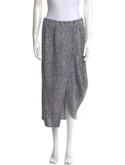 Pre-owned Zero + Maria Cornejo Printed Midi Length Skirt In Black