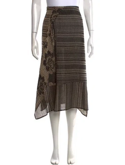 Pre-owned Zero + Maria Cornejo Printed Midi Length Skirt In Neutral