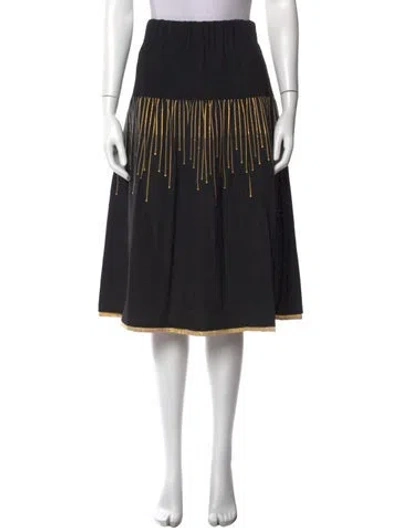 Pre-owned Zero + Maria Cornejo Printed Midi Length Skirt W/ Tags In Black