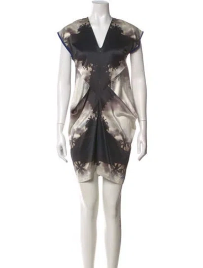 Pre-owned Zero + Maria Cornejo Printed Mini Dress In Black
