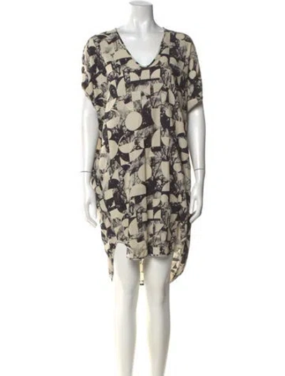 Pre-owned Zero + Maria Cornejo Printed Mini Dress In Black