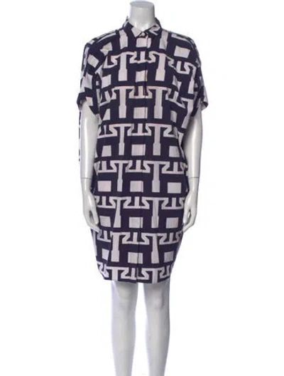 Pre-owned Zero + Maria Cornejo Printed Mini Dress In Blue