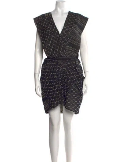 Pre-owned Zero + Maria Cornejo Printed Mini Dress In Neutral