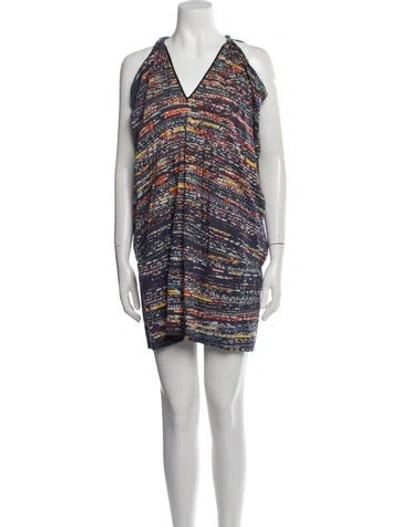 Pre-owned Zero + Maria Cornejo Printed Ruffle Embellishment Lounge Set In Blue