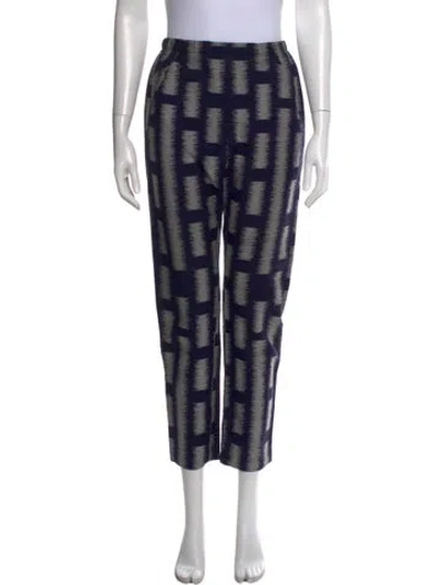 Pre-owned Zero + Maria Cornejo Printed Straight Leg Pants In Blue