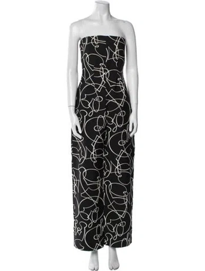 Pre-owned Zero + Maria Cornejo Printed Strapless Jumpsuit In Multi
