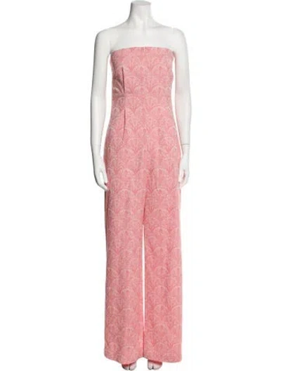 Pre-owned Zero + Maria Cornejo Printed Strapless Jumpsuit In Pink