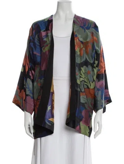 Pre-owned Zero + Maria Cornejo Printed V-neck Sweater In Multi