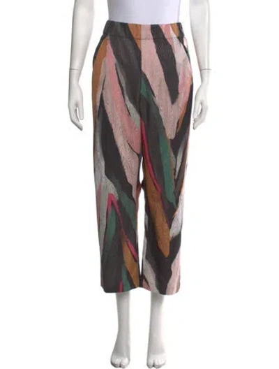 Pre-owned Zero + Maria Cornejo Printed Wide Leg Pants In Multicolor