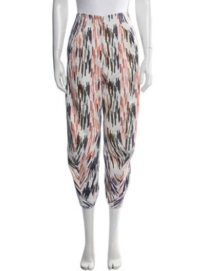 Pre-owned Zero + Maria Cornejo Printed Wide Leg Pants In Neutrals