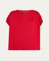 Zero + Maria Cornejo Ruched Muscle Top In Rouge