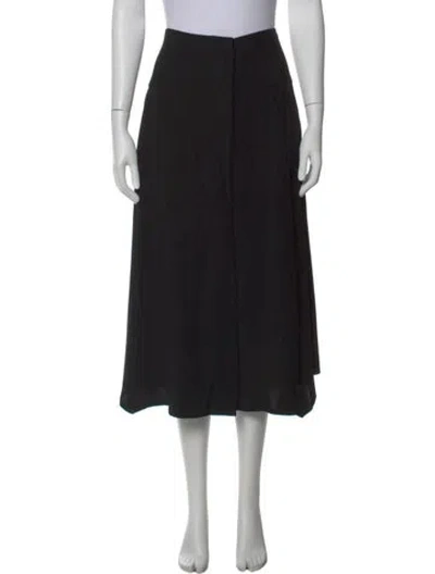 Pre-owned Zero + Maria Cornejo Ruffle Embellishment Midi Length Skirt In Black