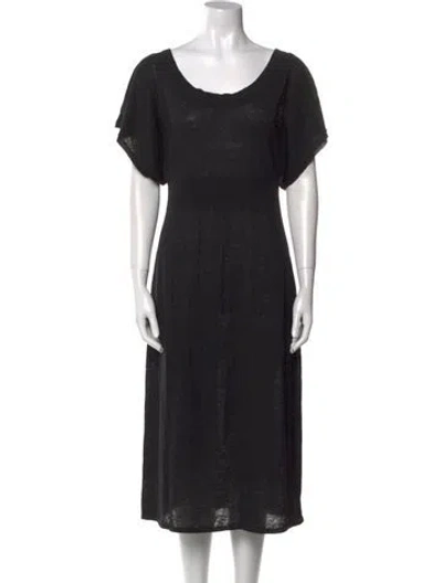 Pre-owned Zero + Maria Cornejo Scoop Neck Knee-length Dress In Black