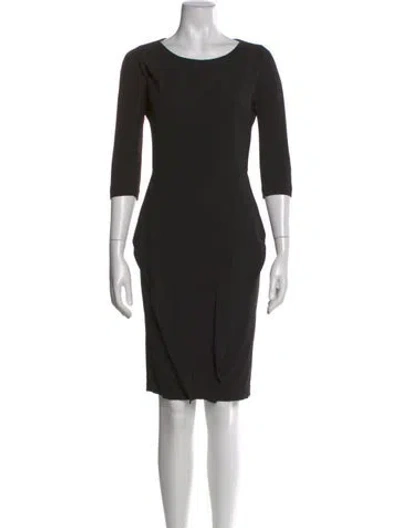 Pre-owned Zero + Maria Cornejo Scoop Neck Knee-length Dress In Black