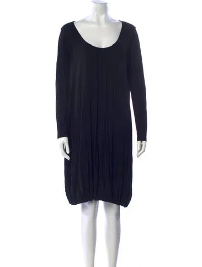 Pre-owned Zero + Maria Cornejo Scoop Neck Knee-length Dress In Blue