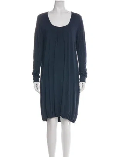 Pre-owned Zero + Maria Cornejo Scoop Neck Knee-length Dress In Blue