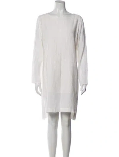 Pre-owned Zero + Maria Cornejo Scoop Neck Knee-length Dress In White