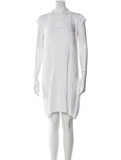 Pre-owned Zero + Maria Cornejo Scoop Neck Knee-length Dress In White