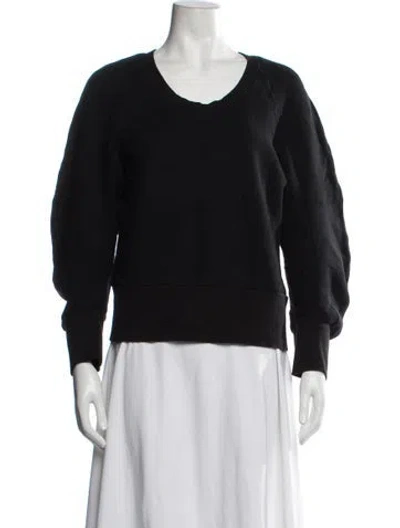 Pre-owned Zero + Maria Cornejo Scoop Neck Long Sleeve Sweatshirt In Black