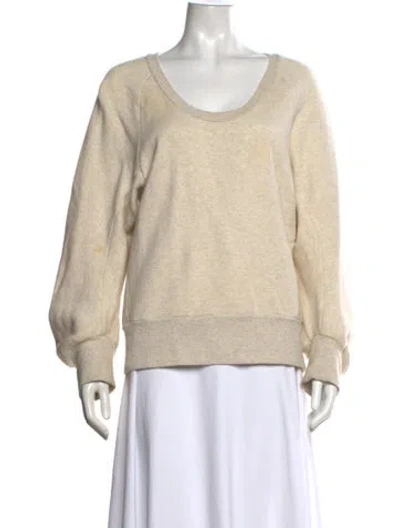Pre-owned Zero + Maria Cornejo Scoop Neck Long Sleeve Sweatshirt In Neutrals