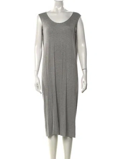 Pre-owned Zero + Maria Cornejo Scoop Neck Midi Length Dress In Grey