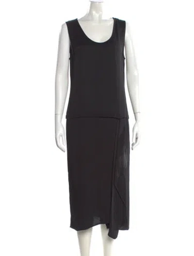 Pre-owned Zero + Maria Cornejo Scoop Neck Midi Length Dress W/ Tags In Black