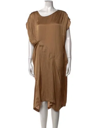 Pre-owned Zero + Maria Cornejo Scoop Neck Midi Length Dress W/ Tags In Neutrals