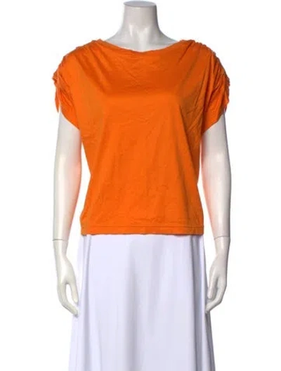 Pre-owned Zero + Maria Cornejo Scoop Neck Short Sleeve T-shirt In Orange