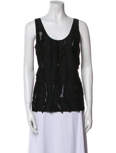Pre-owned Zero + Maria Cornejo Scoop Neck Sleeveless Top In Black