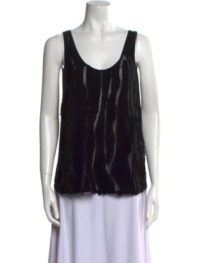 Pre-owned Zero + Maria Cornejo Scoop Neck Sleeveless Top In Black