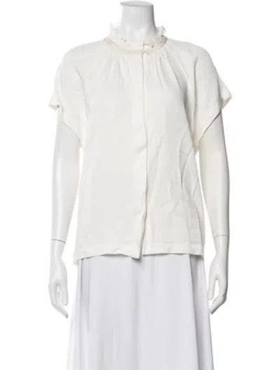 Pre-owned Zero + Maria Cornejo Short Sleeve Blouse In Neutrals