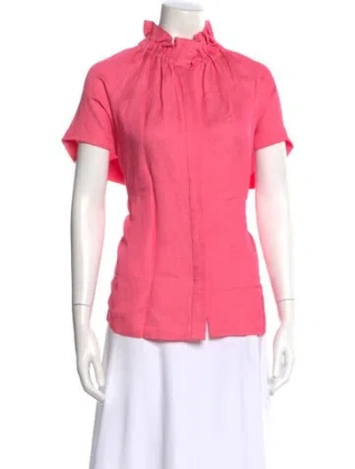 Pre-owned Zero + Maria Cornejo Short Sleeve Blouse In Pink