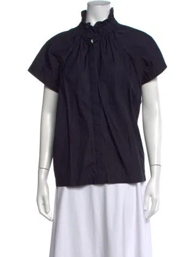 Pre-owned Zero + Maria Cornejo Short Sleeve Top In Blue