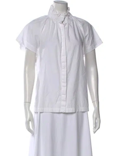 Pre-owned Zero + Maria Cornejo Short Sleeve Top In White